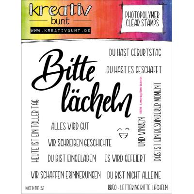 kreativbunt Stempel - Lettering Bitte lächeln